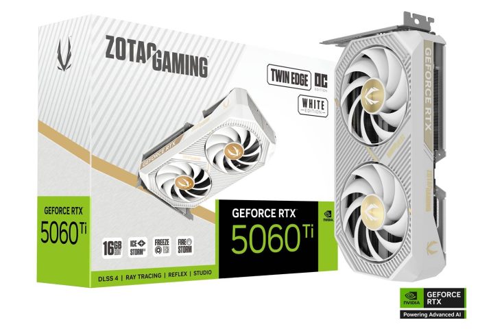 ⁦ZOTAC RTX 5060TI 16GB TWINEDGE WHITE⁩ - الصورة ⁦1⁩